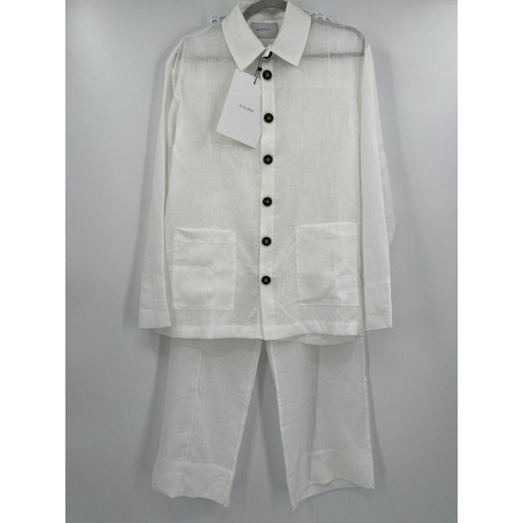 Sleeper Other - Sleeper Women’s Linen Pajama Set Button Front Shirt Pants Paper White 2/M-L NWT